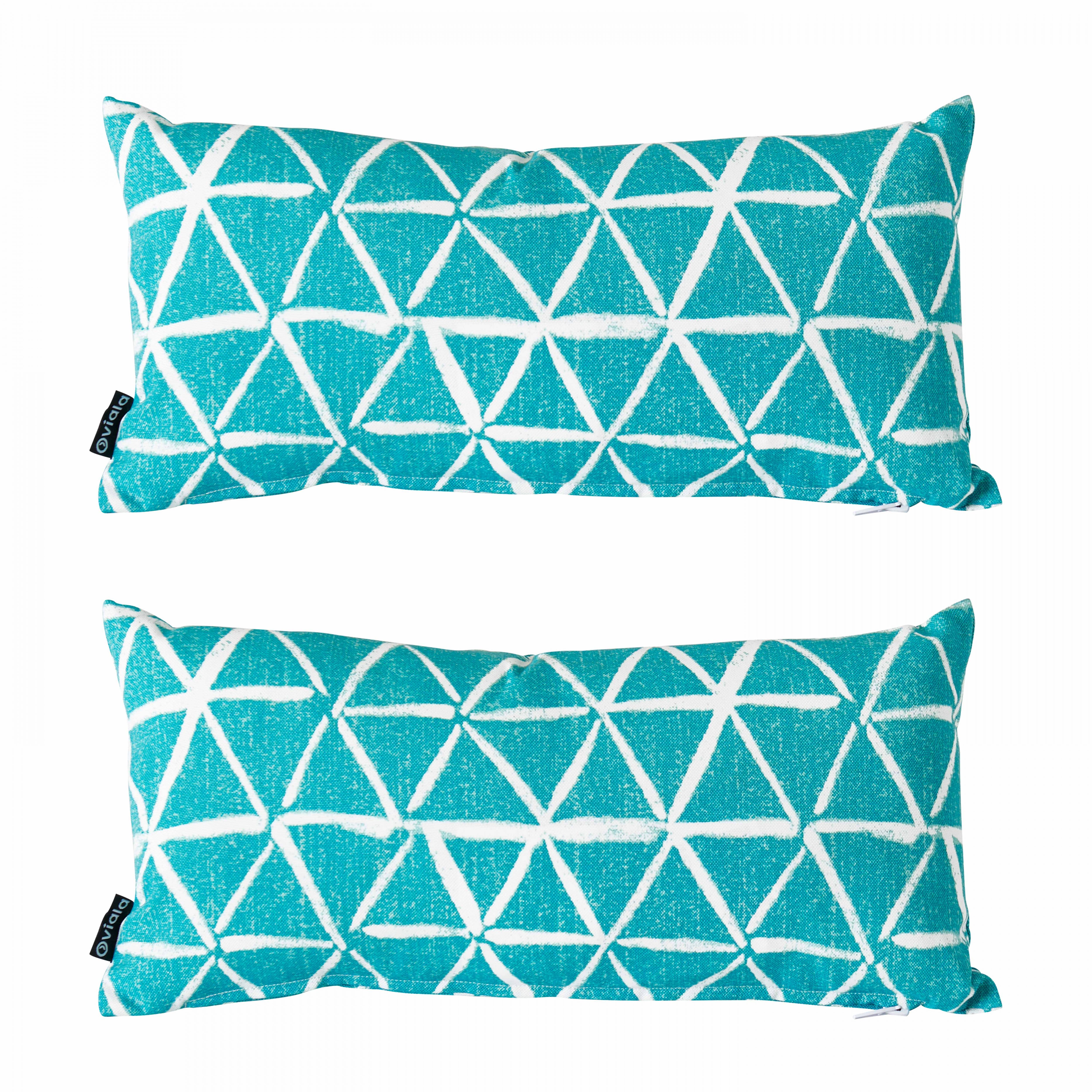 Oviala - Lot de 2 petits coussins polyester vert 40 x 20 x 8 cm Ica - Oviala - Imagen 1