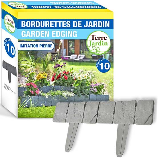 Bordures de jardin imitation pierre - Par 10 - Image 1