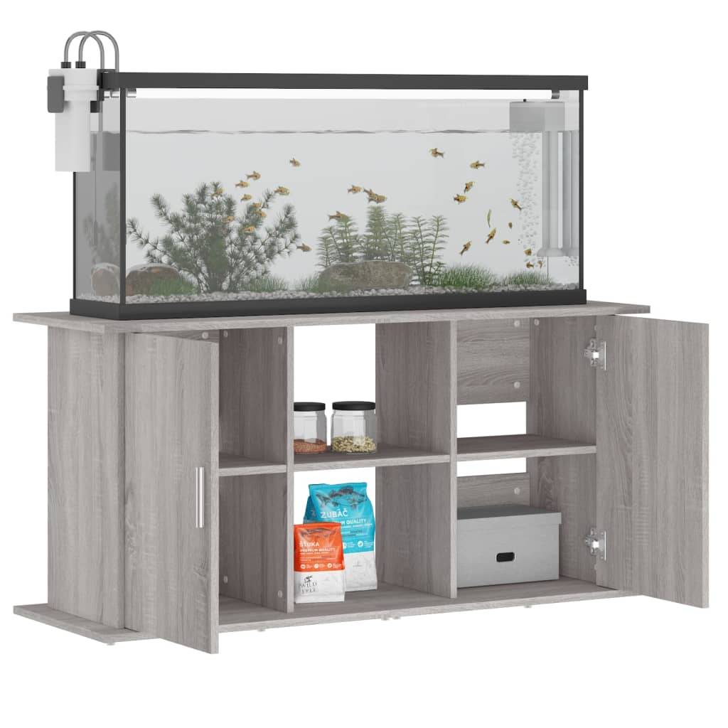 Grand Meuble Aquarium Bois d'ingénierie Rangement Pratique Sonoma Gris 121 cm - ComfortXL Outdoor Living - Image 4