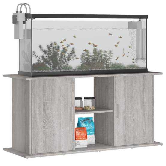 Grand Meuble Aquarium Bois d'ingénierie Rangement Pratique Sonoma Gris 121 cm - ComfortXL Outdoor Living - Image 3