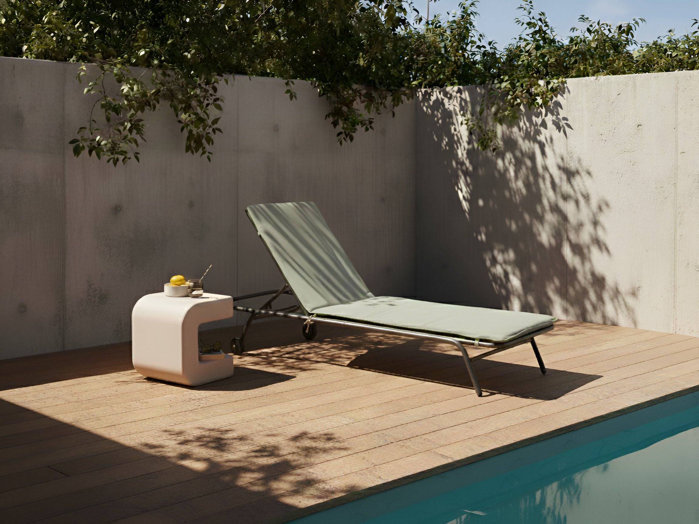 Beliani - Chaise longue Acier Vert VOLTERRA - 75x168x93- Beliani