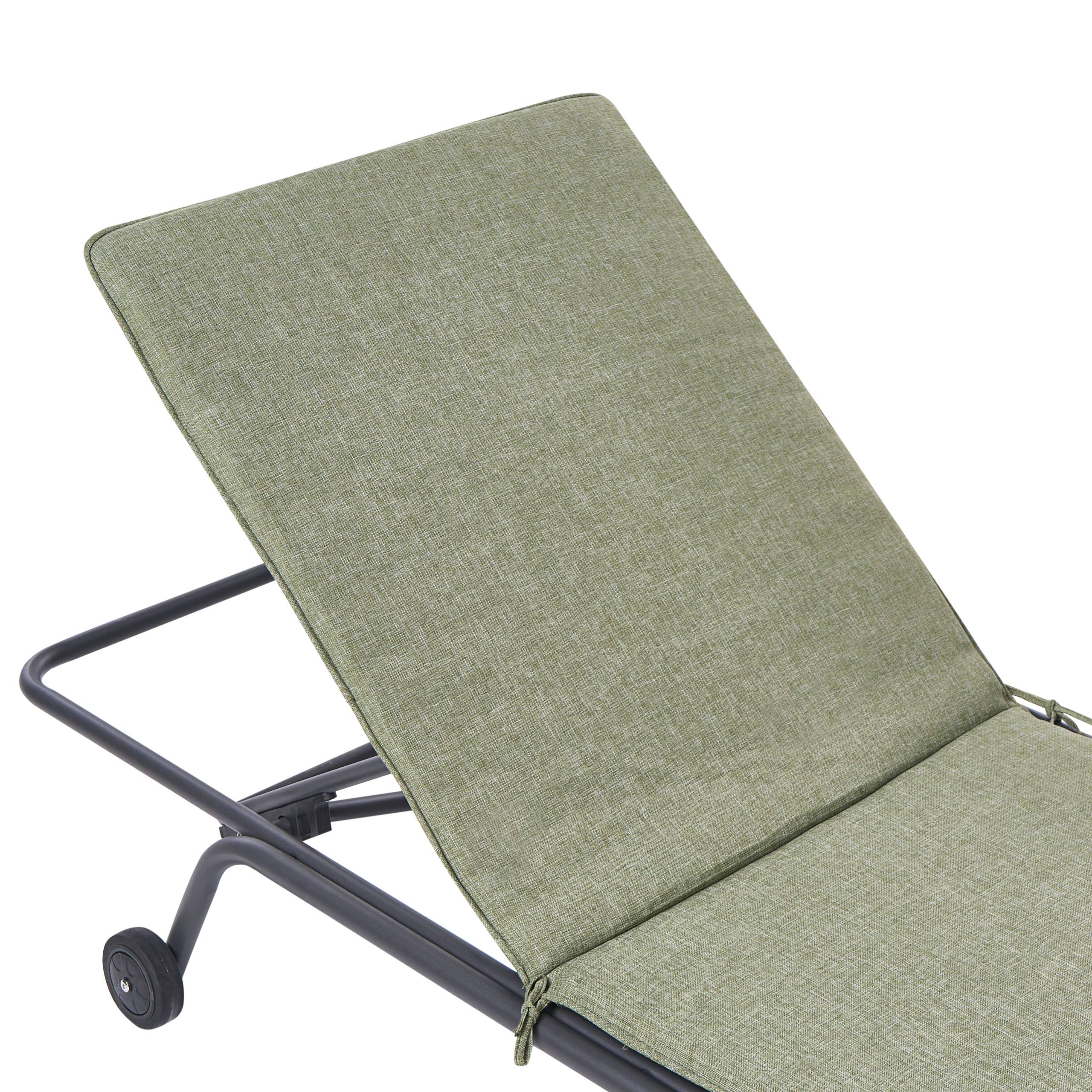 Beliani - Chaise longue Acier Vert VOLTERRA - 75x168x93- Beliani - Image 8