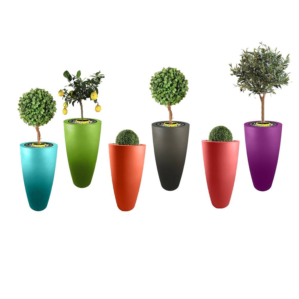 Pot de fleurs conique delight 200l -lot de 6-plast'up rotomoulage - Image 2