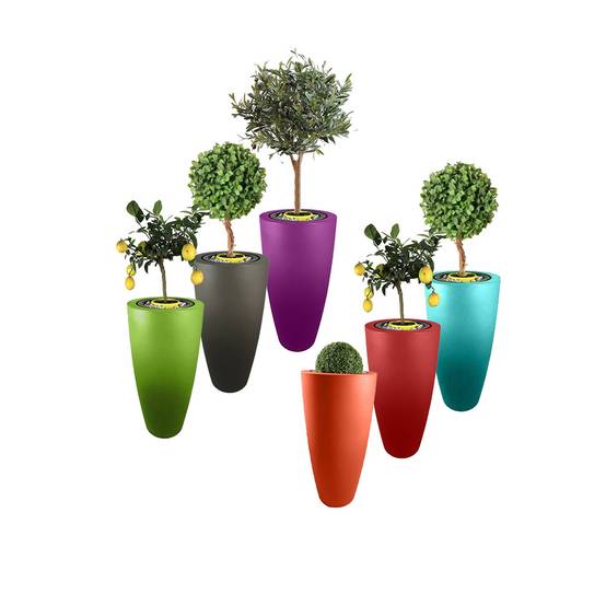 Pot de fleurs conique delight 200l -lot de 6-plast'up rotomoulage - Image 1