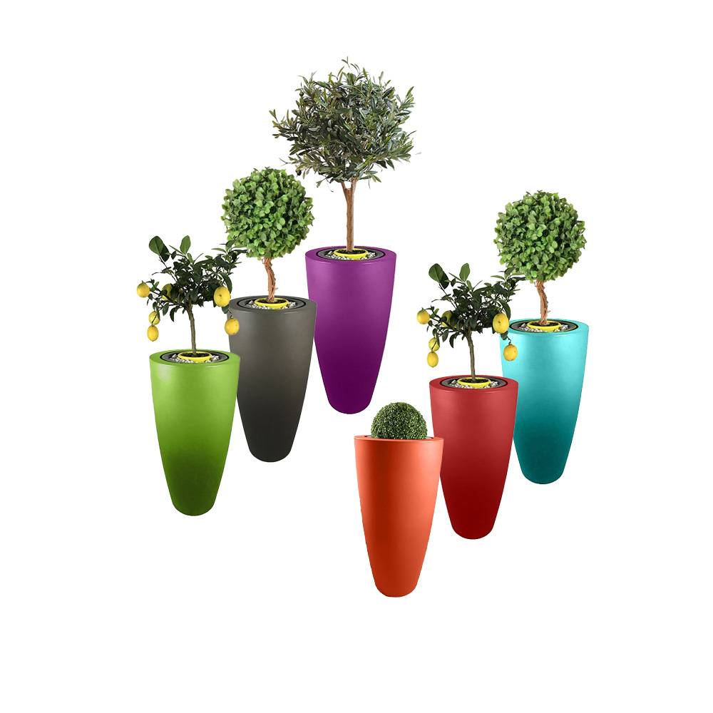 Pot de fleurs conique delight 200l -lot de 6-plast'up rotomoulage - Image 1