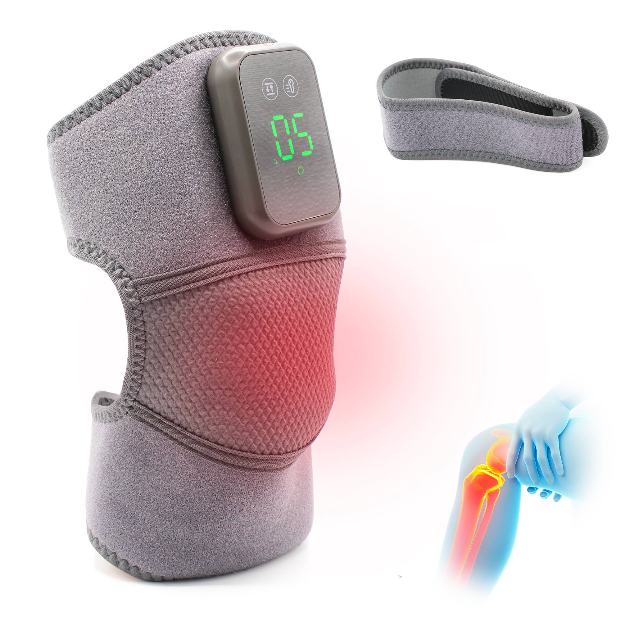 Fishtec - Masseur genou épaule FISHTEC Chaleur et vibrations Rechargeable sans fil - Image 1