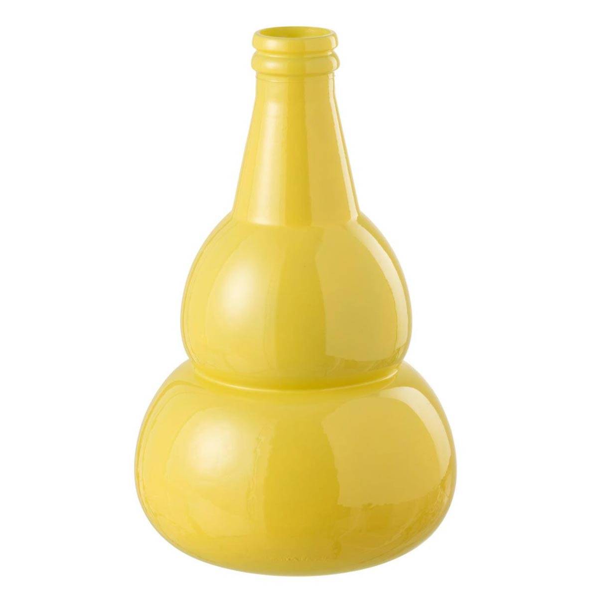 Vase Design en Verre "Cocoon" 45cm Jaune