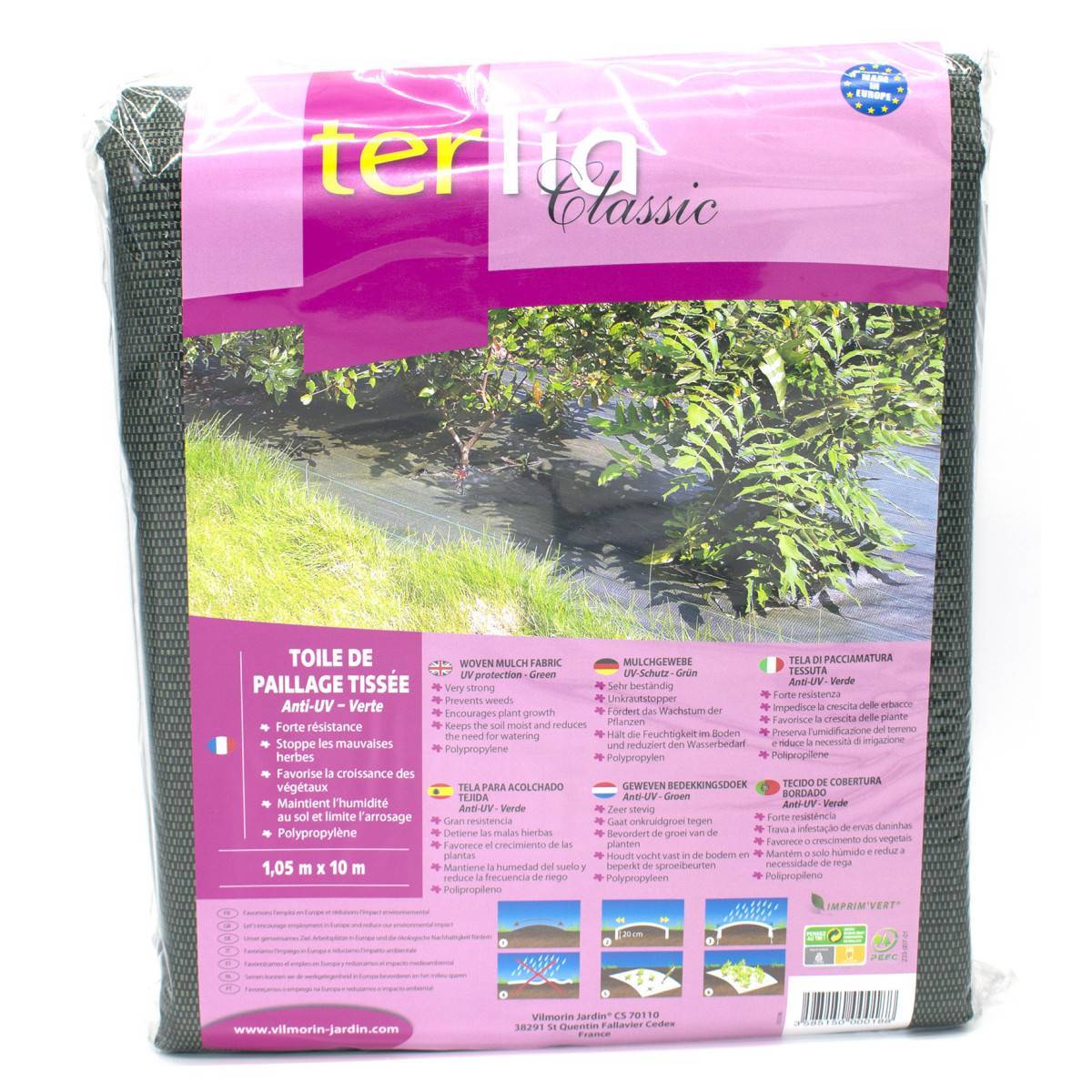 Vilmorin - Toile de paillage tissée anti UV 1.05m x 10 m