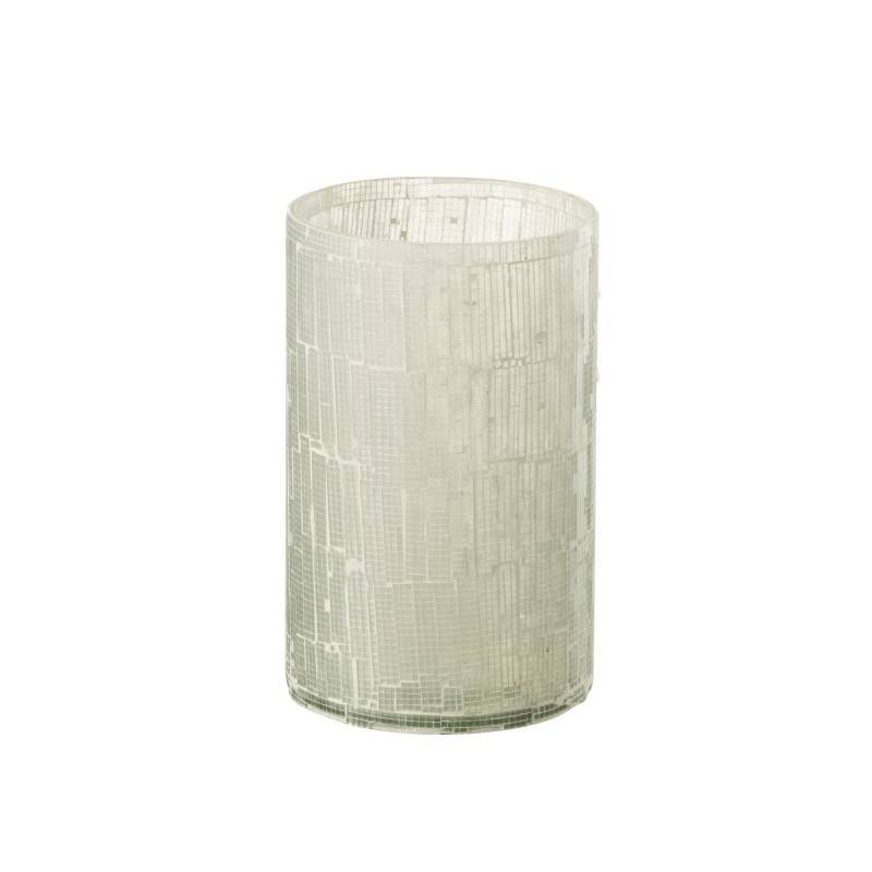 J-Line - Vase avec mosaïques en verre gris 13x13x20 cm - J-Line - Image 1