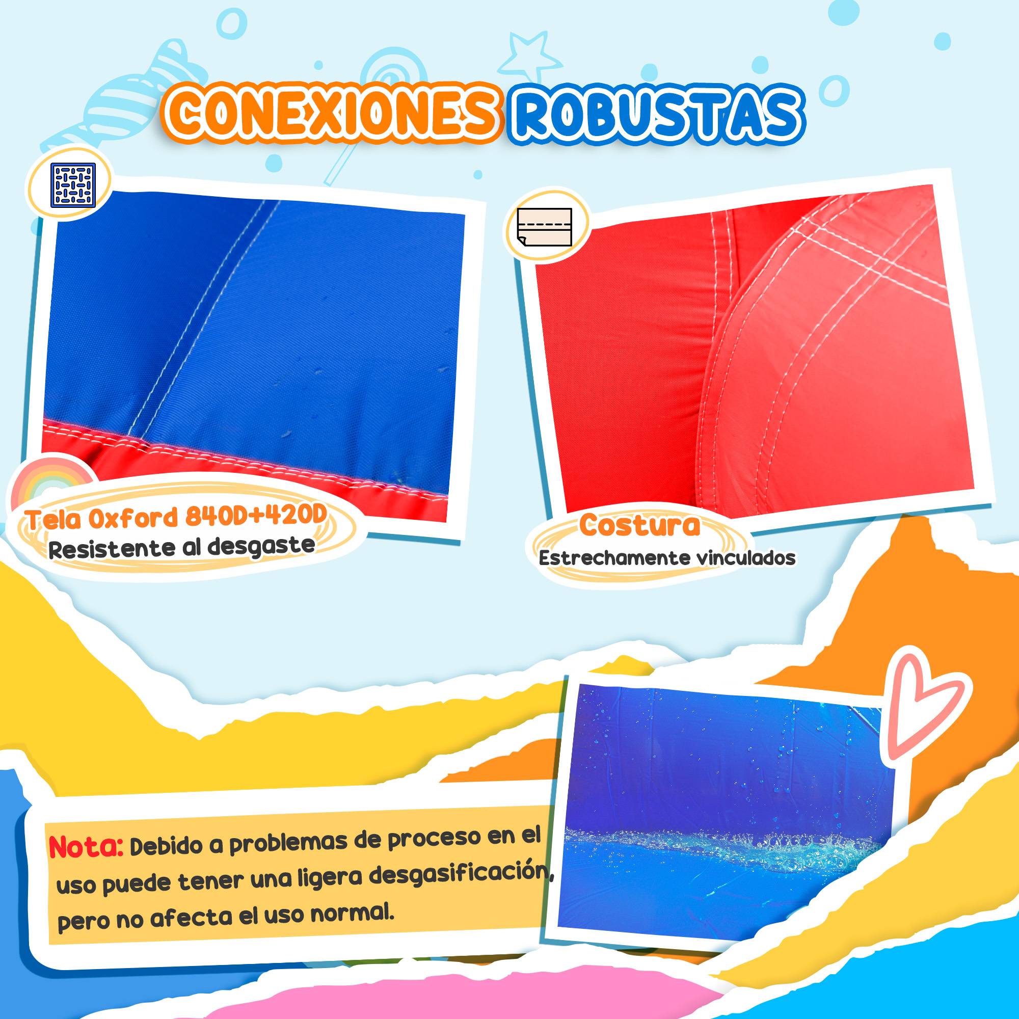 Château gonflable multicolore souffleur toboggan trampoline piscine sac de transport 435 × 245 × 200 cm 3 à 8 ans - Image 10