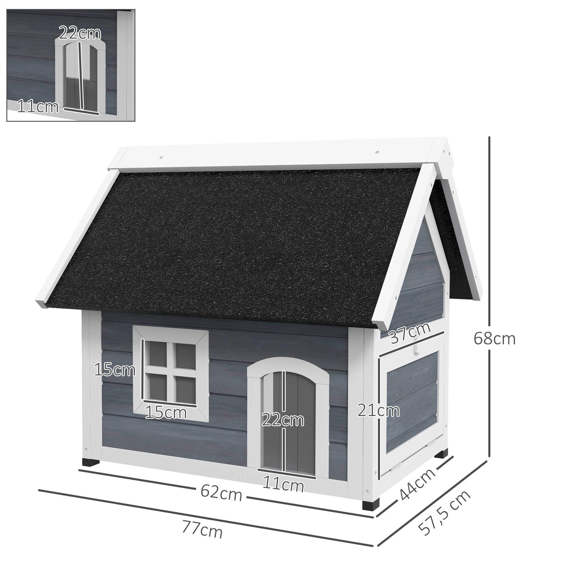 Maison pour chat bois gris 77 x 57.5 x 68 cm PANGIVO Jardiland — free download