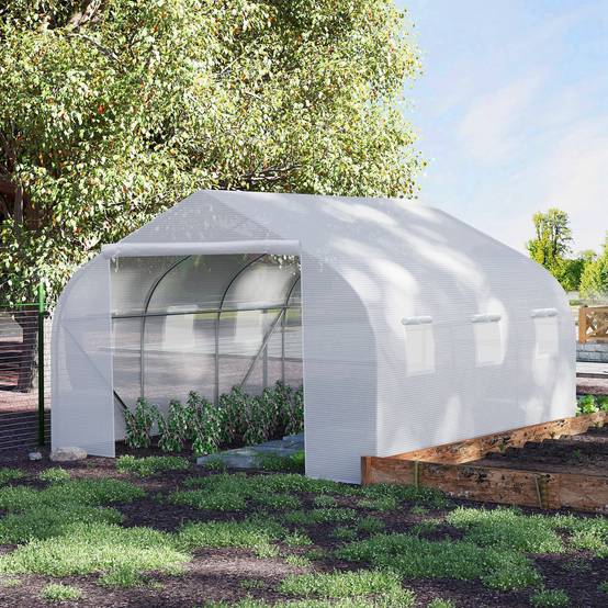 ComfortXL - Serre tunnel acier PE pour maraîchage protection intempéries 350x300cm Blanc - ComfortXL Outdoor Living - Image 4