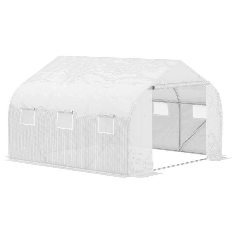 ComfortXL - Serre tunnel de jardin PE blanc acier galvanisé 350 x 300 x 200 cm potager protection - ComfortXL Outdoor Living - Image 2