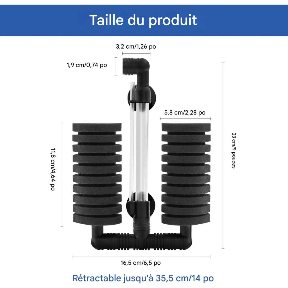 Lot de 2 filtres éponge pour aquarium - Lytech - Image 5