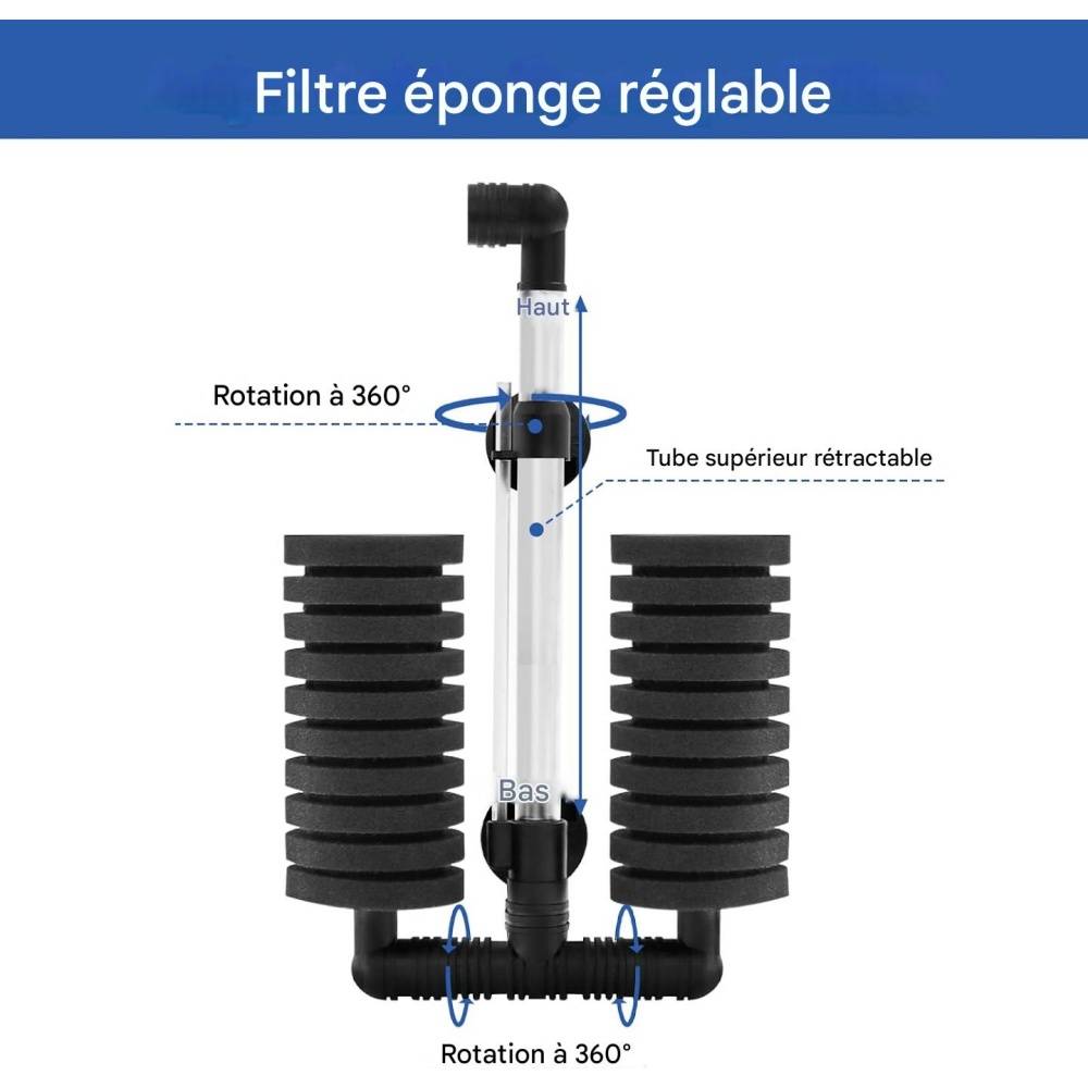 Lot de 2 filtres éponge pour aquarium - Lytech - Image 2