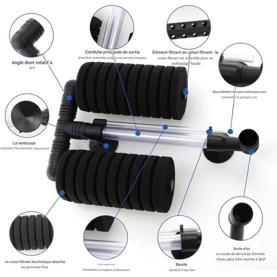 Lot de 2 filtres éponge pour aquarium - Lytech - Image 4