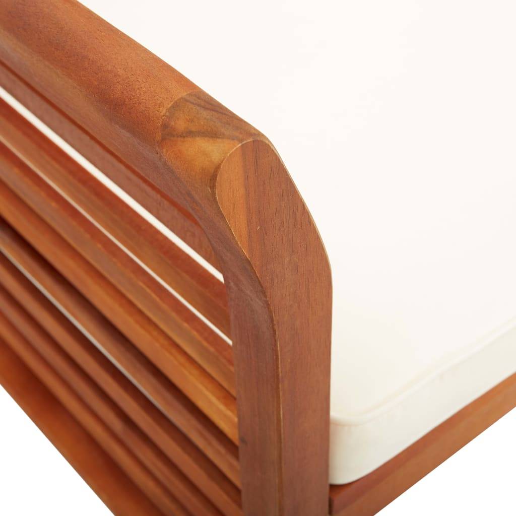 Helloshop26 - Banc de jardin meuble de patio d'extérieur terrasse 2 places avec coussin 120cm bois d'acacia massif - Imagen 6