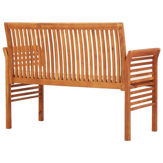 Helloshop26 - Banc de jardin meuble de patio d'extérieur terrasse 2 places avec coussin 120cm bois d'acacia massif - Imagen 4