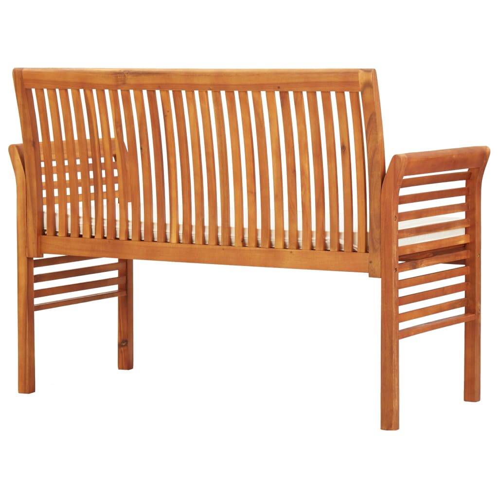 Helloshop26 - Banc de jardin meuble de patio d'extérieur terrasse 2 places avec coussin 120cm bois d'acacia massif - Imagen 4