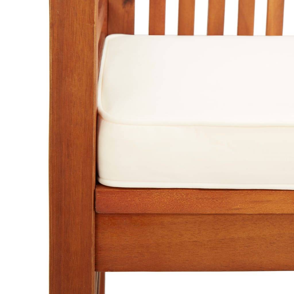 Helloshop26 - Banc de jardin meuble de patio d'extérieur terrasse 2 places avec coussin 120cm bois d'acacia massif - Imagen 5