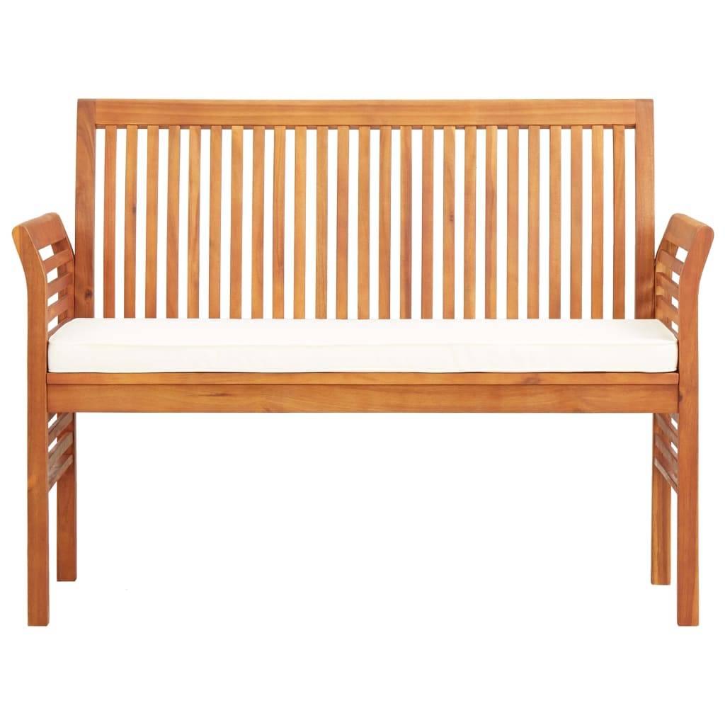 Helloshop26 - Banc de jardin meuble de patio d'extérieur terrasse 2 places avec coussin 120cm bois d'acacia massif - Imagen 2