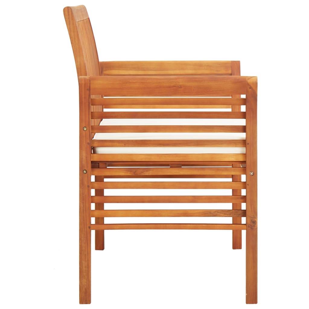 Helloshop26 - Banc de jardin meuble de patio d'extérieur terrasse 2 places avec coussin 120cm bois d'acacia massif - Imagen 3