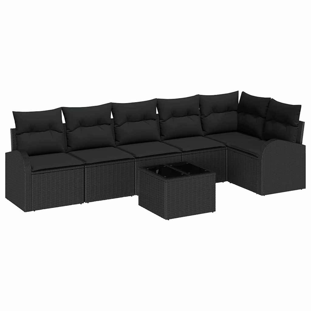 ComfortXL - Salon de Jardin 6 Places en Poly Rotin Modulable avec Table Basse et Coussins Confortables Noir – ComfortXL Outdoor Living - Image 2