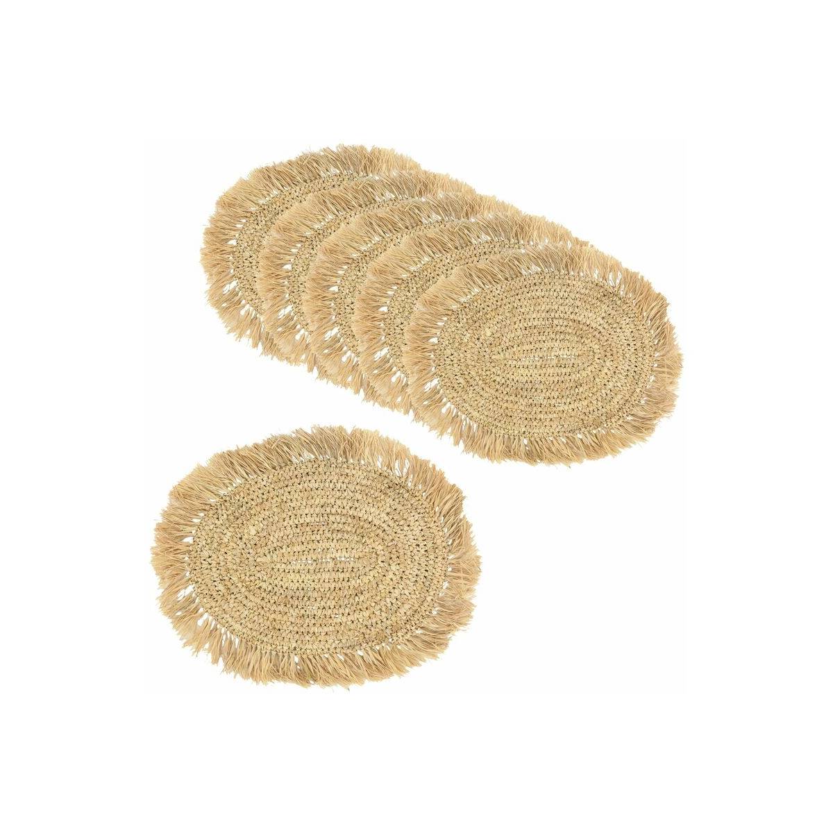 Aubry Gaspard - Set de table en raphia (Lot de 6) Ovale - Imagen 1