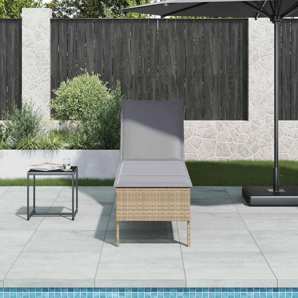 Vidaxl - Transat avec coussin beige 55x200x44cm résine tressée vidaXL 4104103