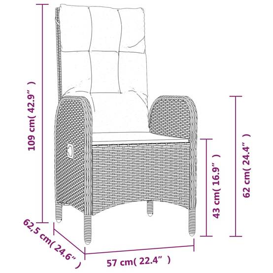 Chaise bois composite 2 places polyester gris 57 x 62,5 x 109 cm - Prolenta premium p3150.5 - Image 9