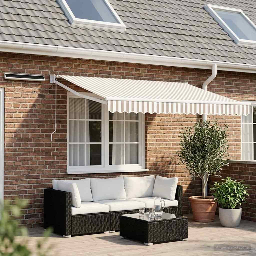 ComfortXL - Store banne solaire polyester alu pour terrasse protection chaleur gris clair - ComfortXL Outdoor Living - Image 1