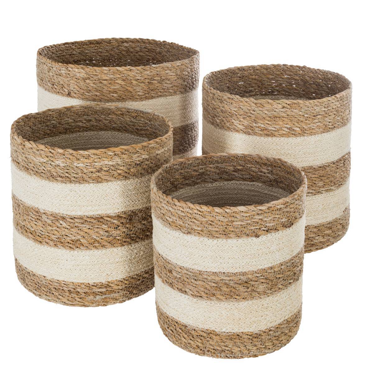 Atmosphera - Set de 4 paniers jute blanc - Atmosphera Créateur d'intérieur - Imagen 1