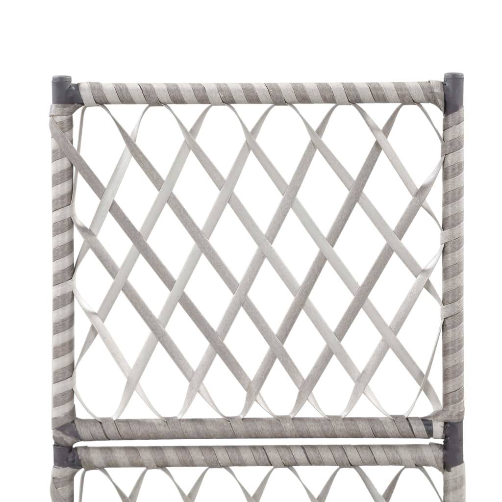 Helloshop26 - Jardinière lit surélevé plantes fleurs jardin en treillis 1 pot 30 x 30 x 107 cm résine tressée gris - Imagen 5
