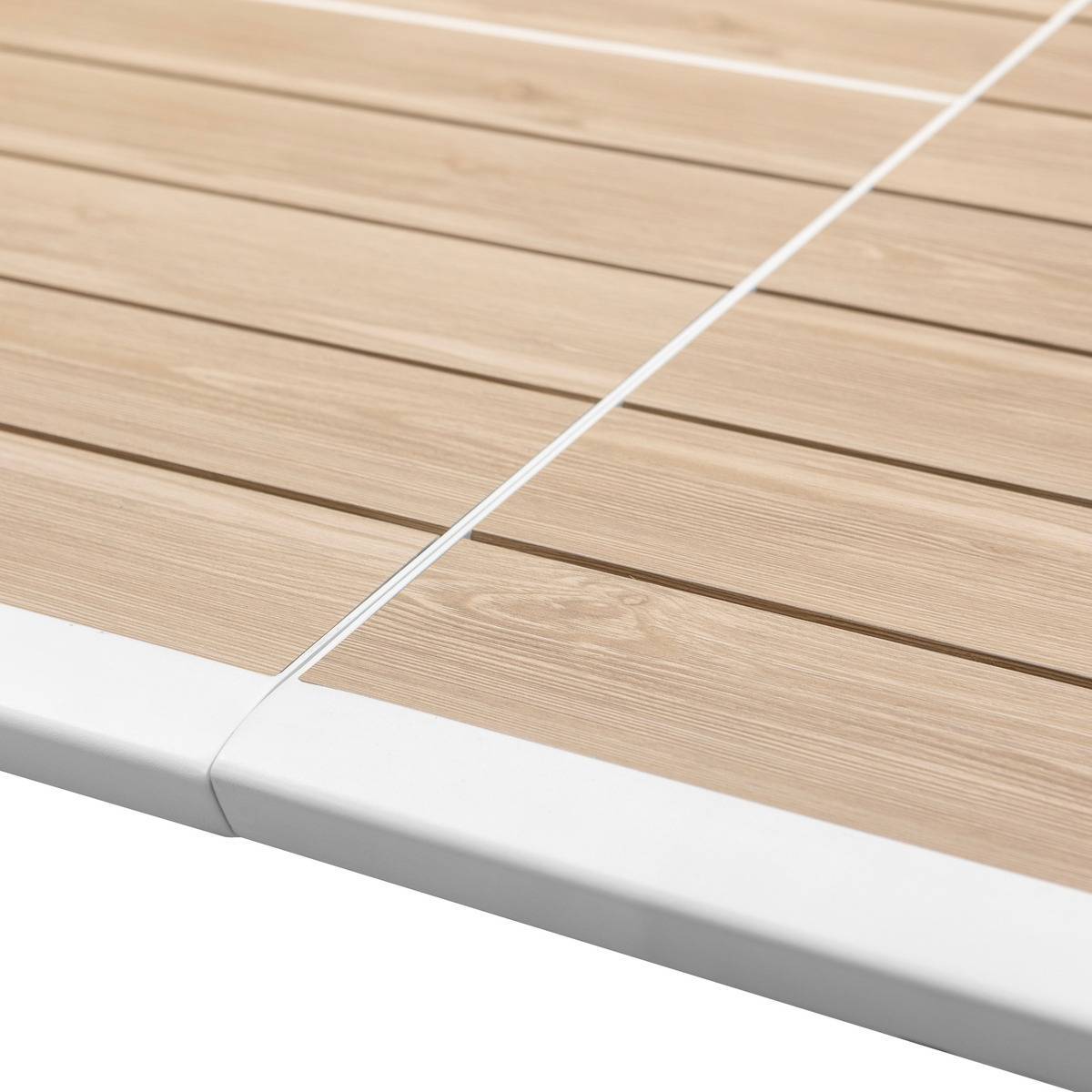 Hesperide - Table de jardin extensible "Pavane" lin & blanc 12 places en aluminium traité époxy - Hespéride - Image 4