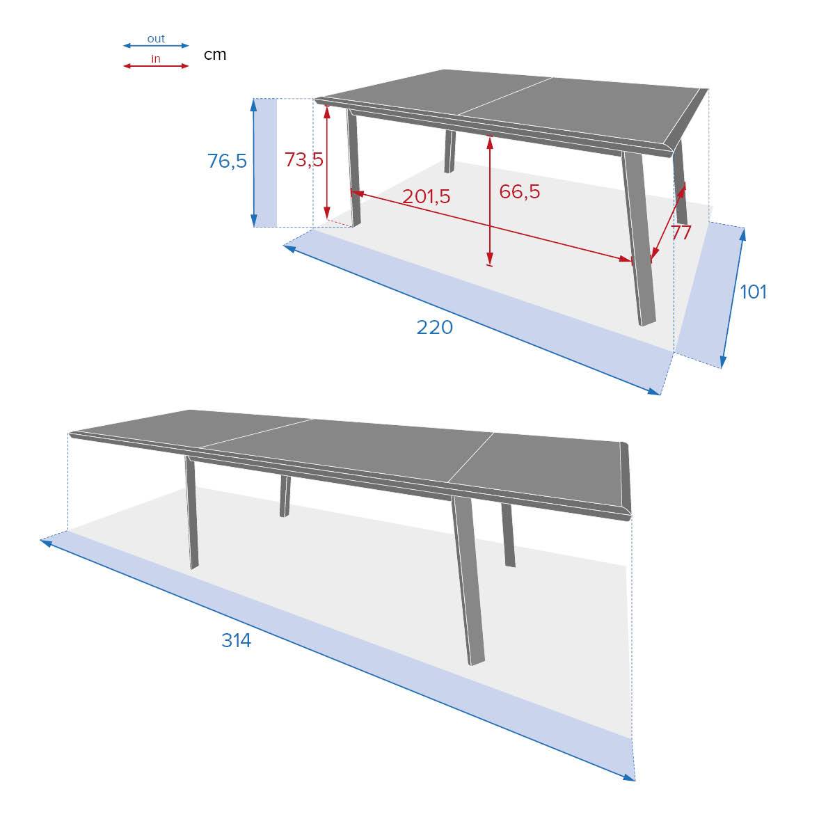 Hesperide - Table de jardin extensible "Pavane" lin & blanc 12 places en aluminium traité époxy - Hespéride - Image 8