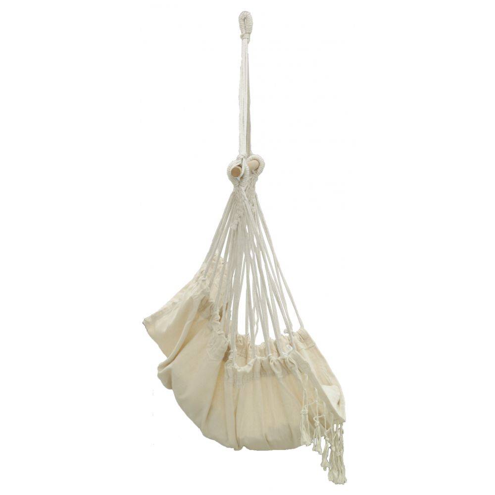 Aubry Gaspard - Fauteuil hamac écru à franges en coton - Imagen 3