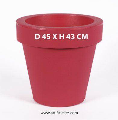 Artificielles - Bac CHLOE Fuschia D 45 X H 43 CM intérieur / extérieur Rotomoule - dimhaut: H 43 cm - couleur: Rose fushia 730