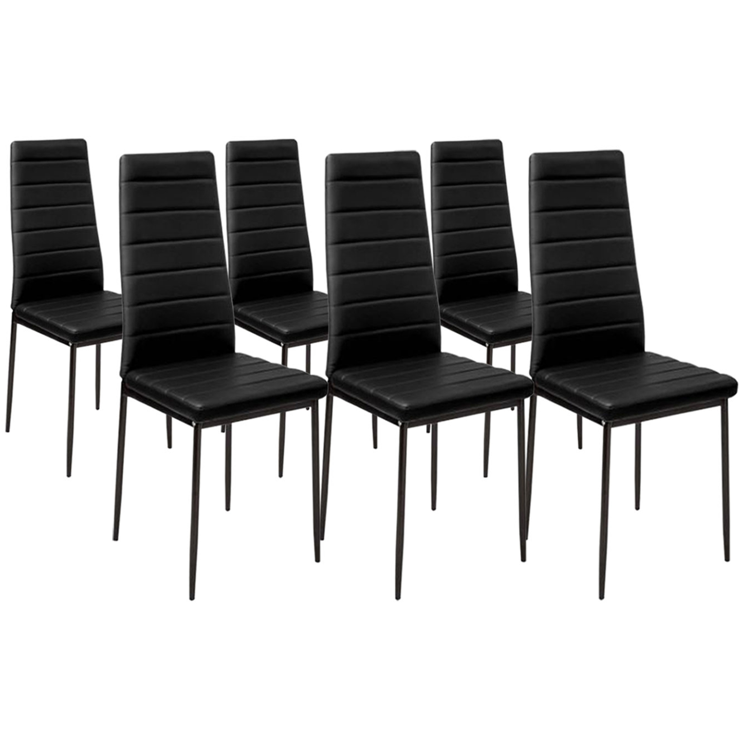 Ensemble table à manger GEORGIA 140 cm imitation hêtre et noire et 6 chaises ROMANE noires - Image 4
