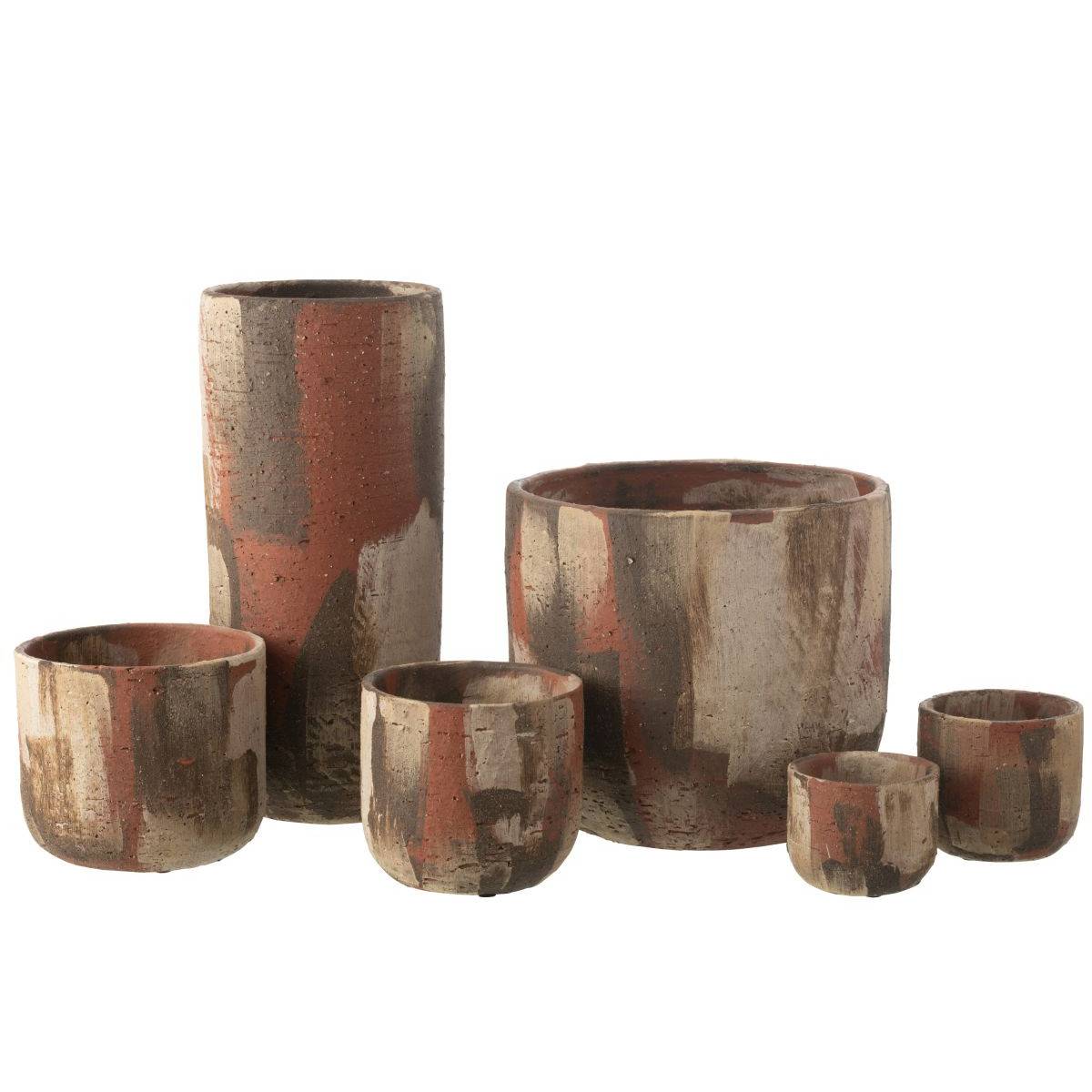 J-Line - Vase Déco en Terre Cuite "Miltos" 50cm Multicolore - Image 2