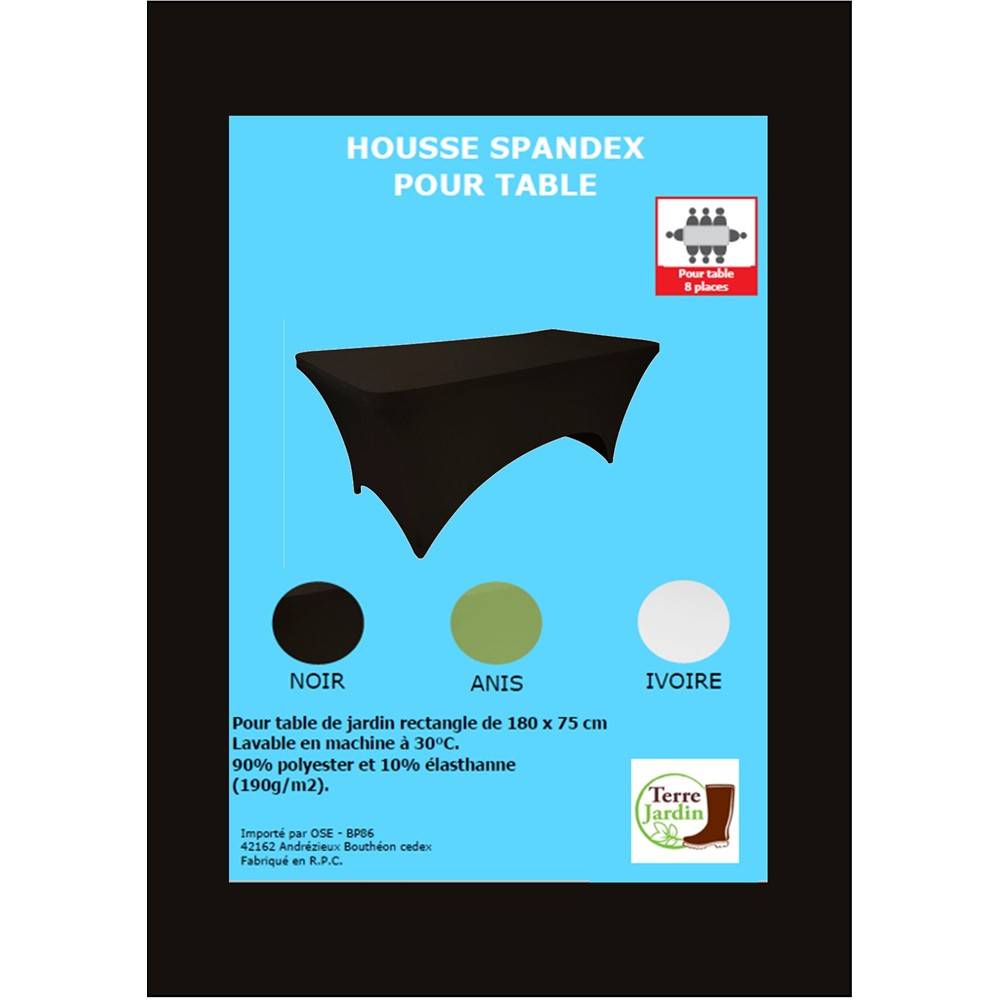 Terre Jardin - Nappe extensible pour table rectangulaire Unité Noir - Imagen 2