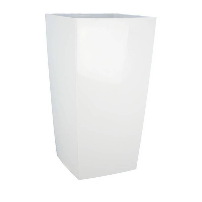Riss - Bac A Fleurs Carré Riviera Nuance - Plastique - L29xp29xh52 Cm - Blanc