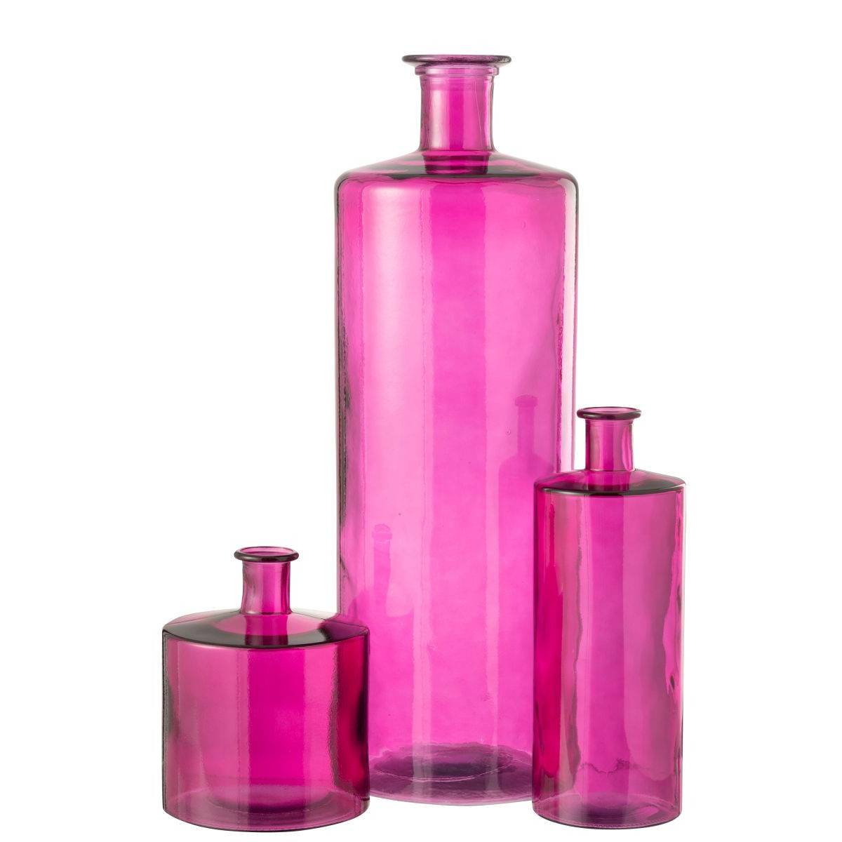 Vase Bouteille en Verre "Ricot" 26cm Rose - Image 2