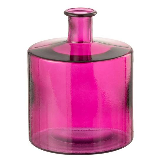 Vase Bouteille en Verre "Ricot" 26cm Rose - Image 1