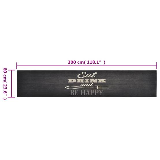 Grand Chemin de Cuisine Noir en Velours Lavable en Machine Design Moderne 60x300 cm – ComfortXL Outdoor Living - Image 5