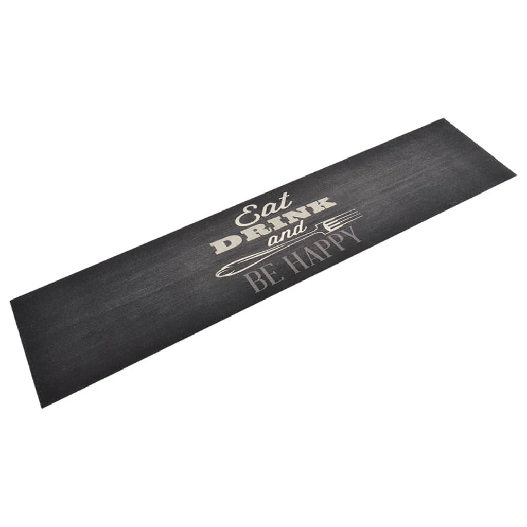 Grand Chemin de Cuisine Noir en Velours Lavable en Machine Design Moderne 60x300 cm – ComfortXL Outdoor Living - Image 1