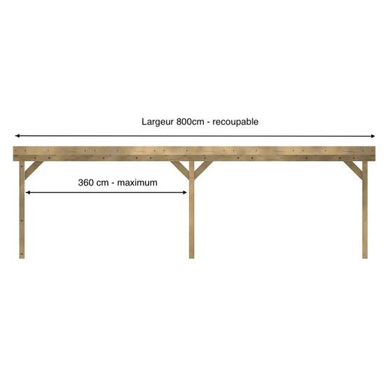 Structure Terrasse Bois Pilotis en Kit - 8x4,20m - 33,6 m²- Solives + Poteaux - Sapin Traité Autoclave - Personnalisable - Image 2