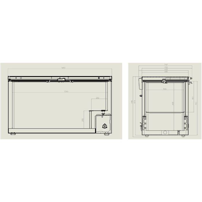 Combisteel - Congélateur Bahut Couvercle en Inox - Isolation 60 mm - Combisteel - - Image 3