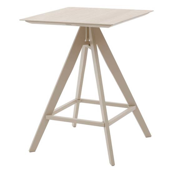 Hesperide - Table haute de jardin carrée "Terzano" vanille & argile 2 places en aluminium Hespéride - Image 2