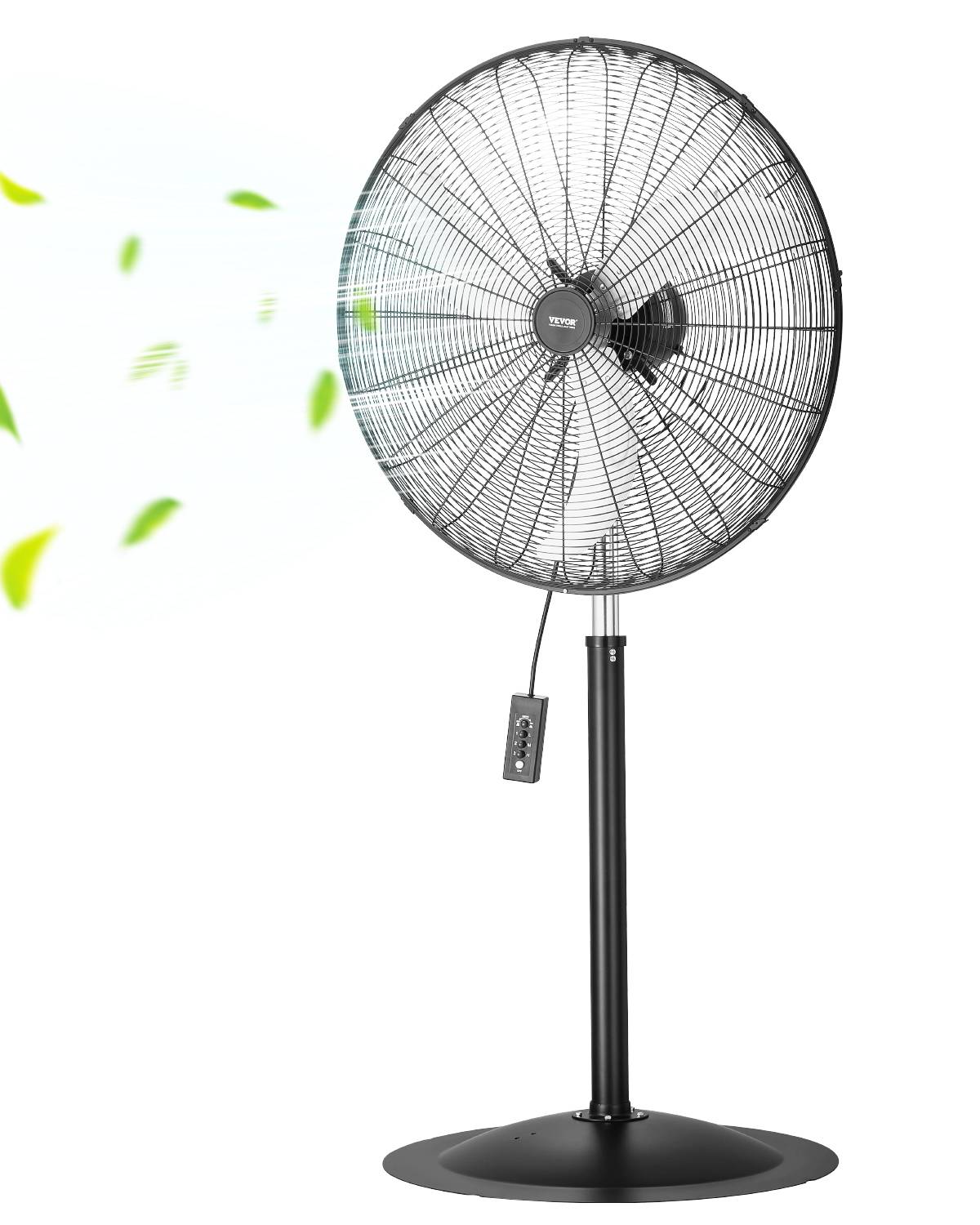VEVOR Ventilateur pied industriel 688 mm, oscillant 85°, 9100 CFM, noir. - Image 1