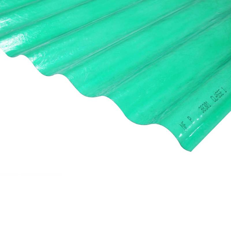Plaque polyester vert ondulée (PO 76/18) - Coloris - Vert, Largeur totale de la plaque - 90cm, Longueur totale de la plaque - 2m